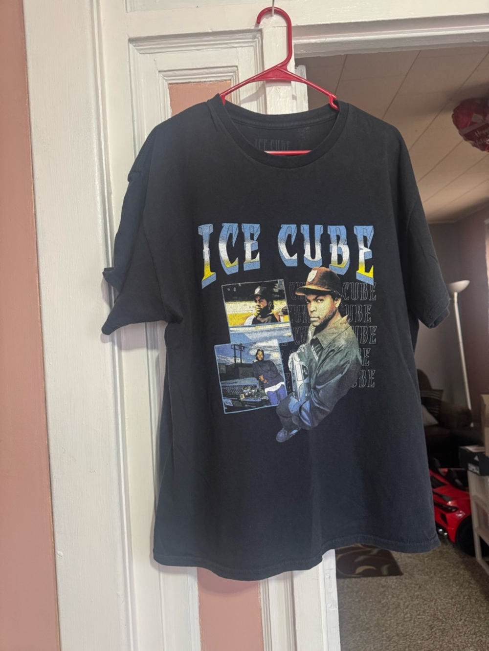 Ice Cube Graphic Short Sleeve Tee for Men - Black